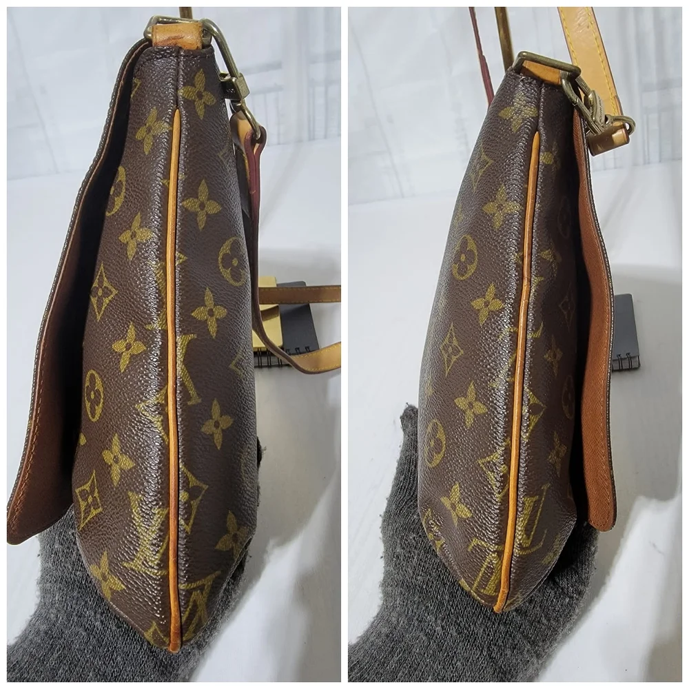 LOUIS VUITTON SIGNATURE MONOGRAM MUSETTE PM SHOULDER BAG BROWN